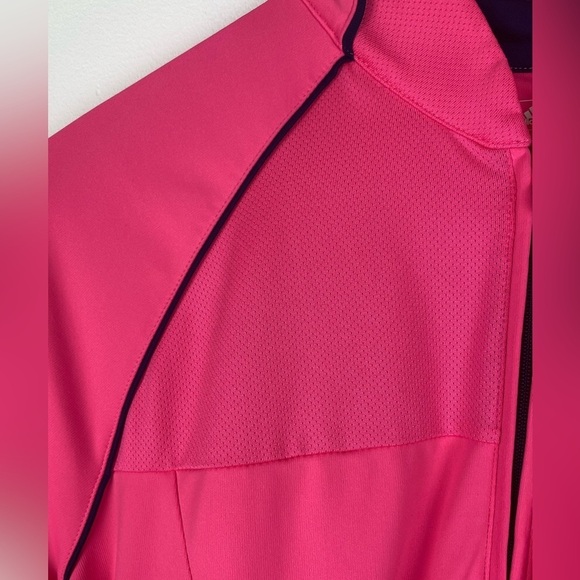 Adidas Pure Motion Women's Small Golf Shirt, Bright Pink, Zipper Neck - Picture 9 of 9